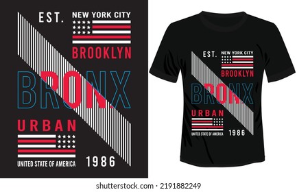 Bronx Brooklyn New York City T-shirt Design