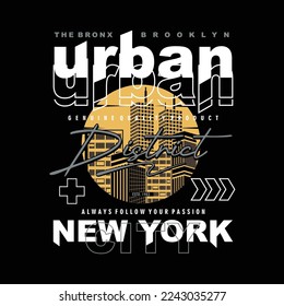 the bronx, brooklyn, new york city,urban district, graphic fashion style, t shirt design, typography vector, illustration
