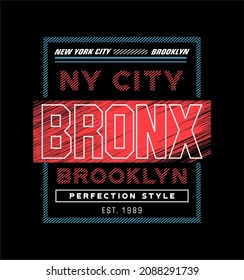 bronx brooklyn typography graphic vector illustration