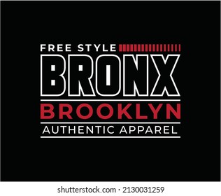 Diseño de camisetas de vectores de la tipografía de Brooklyn de Bronx