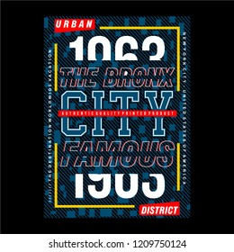 the bronx city famous typography t shirt
