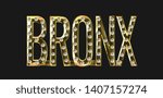 Bronx golden chrome text with diamond illustration on black background