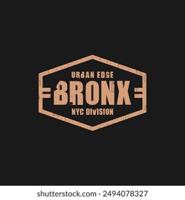 bronx. Graphic mens dynamic t-shirt design, poster, typography. Vector illustration.
