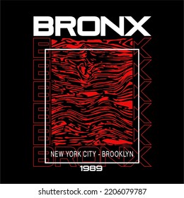 Tipografía de diseño de Grunge BRONX, ilustración de texto de diseño de vectores de fondo Grunge, signo, gráficos de camisetas, impresión.