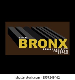 the bronx lettering tee element graphic t shirt for print vector illustration design