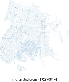 The Bronx Map, New York City, Boroughs, Governmental Administration. Streets And District. City Map. Usa
