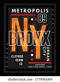 bronx metropolis, vector typography illustration design graphic