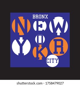 diseño de tipografía de ciudad antorcha de bronx nueva para ilustración vectorial de impresión de camisetas