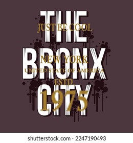 the bronx new york city, graphic fashion style, t shirt design, typography vector, illustration