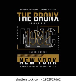 the bronx new york city text frame graphic design t shirt typography vector