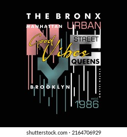the bronx, new york city, text frame, graphic t shirt design, typography vector, illustration, casual style