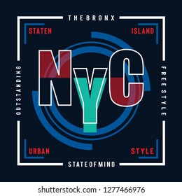 The bronx new york city typography design vector illustration for tshirt