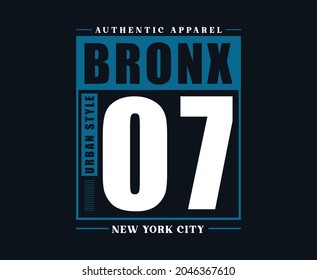 Bronx New York City Typography Vector T-shirt Design 