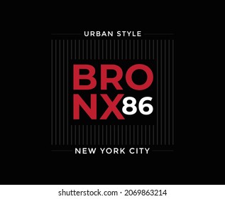 Bronx New York City Typography T-shirt Design for print 