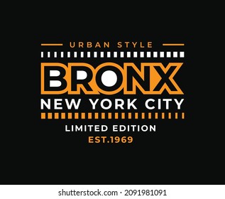 Bronx New York City Typography Vector T-shirt Design for print 