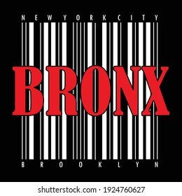 Bronx New York Stylish Typography Graphic T shirt Stock Vector Illustration Design