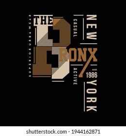 the bronx, new york typography graphic t shirt design vector