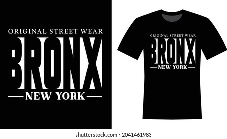 Bronx New York Typography T-shirt Design for print 