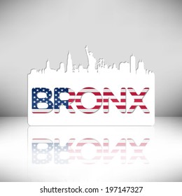 Bronx, New York United States Of America Skyline Silhouette Vector Design.