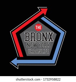 the bronx new york urban life typography, vector ilustration