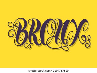 Bronx New York Usa  Label Sign  Logo Hand Drawn Lettering for t shirt or sticker Vector Image