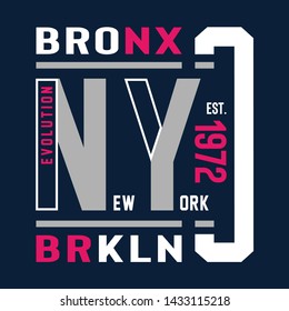 Bronx ny brooklyn typography graphic design for print t shirt