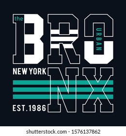 the bronx ny city cool awesome typography tee design vector illustration,element vintage artistic apparel product - Vector