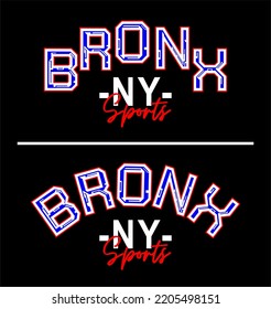 Bronx Ny Typography Design For T-shirts