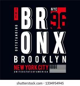 the bronx nyc typography tee design for t shirt, vector illustration,element vintage artistic apparel product - Vector