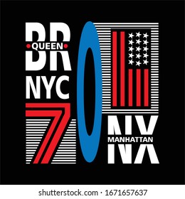 bronx nyc typography, vector illustration