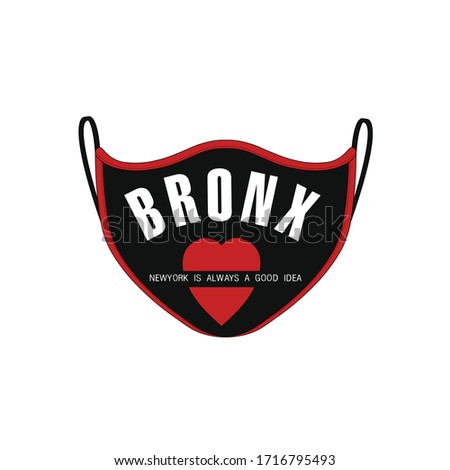 bronx printed mask design on black background