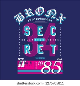 bronx secret text typography graphic design