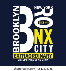 Bronx slogan typography graphic for print t shirt,vector illustration