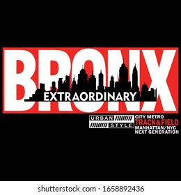 Bronx slogan typography graphic for print t shirt,vector illustration,style,line art