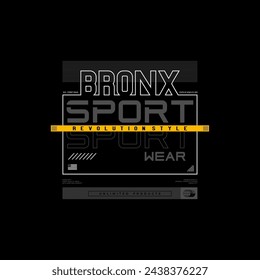 bronx sport, Typography Tshirt Graphics Vector Illustration