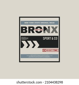 bronx stylish t-shirt and apparel abstract design. Vector print, typography, poster. Global swatches.
