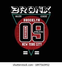 Bronx Stylish Typography Graphic T shirt Stock Vector Illustration Design