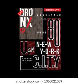the bronx text frame graphic design t shirt vector typography vintage