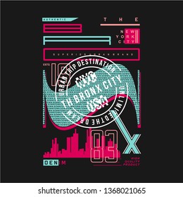 the bronx text frame graphic design t shirt vector typography vintage