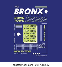 the bronx text frame sporty graphic, typography vector, t shirt print, casual style, and other use