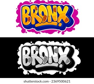 Bronx text in graffiti font style. Graffiti text vector illustrations.