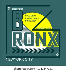 BRONX Typhography Design/T-Shirt Design/Print Design,vector illustration