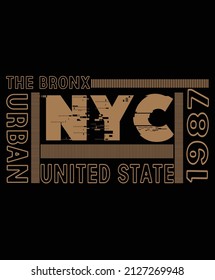 the bronx typographic  FOR PRINT T SHIRT