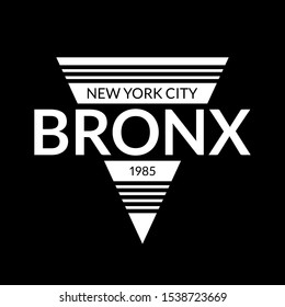 Bronx typography. Apparel graphic design. New York City urban background. Vector illustration.