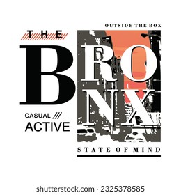 The bronx typography design, poster and t-shirt design