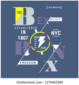 THE BRONX typography design t shirt,vector illustration