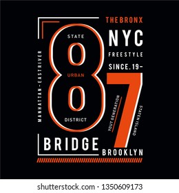 THE BRONX typography design tee for t shirt,vector illustration - Vector