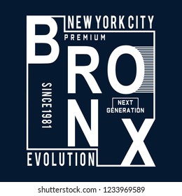  bronx typography design vector illustration for t shirt

