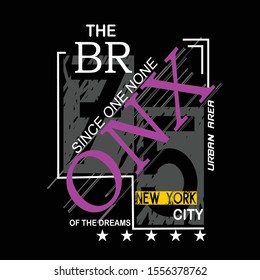  the bronx typography graphic design artistic line concept for trendy t shirt print,illustration art - vector