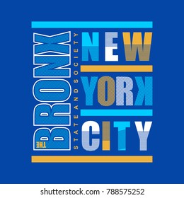 bronx typography graphic design,vector illustration artistic image
